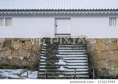 會津若松敦賀城雪景城塔都築櫓 121623944