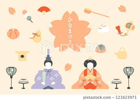 Illustration set of the Hina Matsuri 121623971