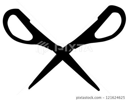 大開剪刀的剪影插圖 121624625