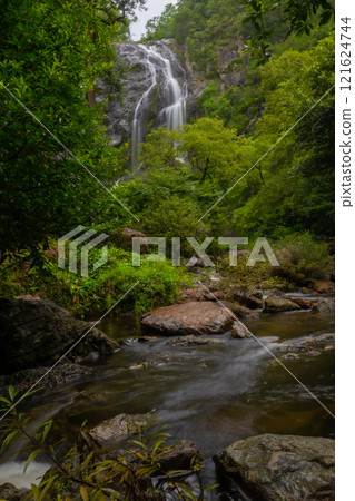 Klong Lan Waterfall is one of the most beautiful and grand waterfalls in Thailand. Below it is a large pool where you can swim. It is located in Khlong Lan Waterfall National Park, Kamphaeng Phet. 121624744