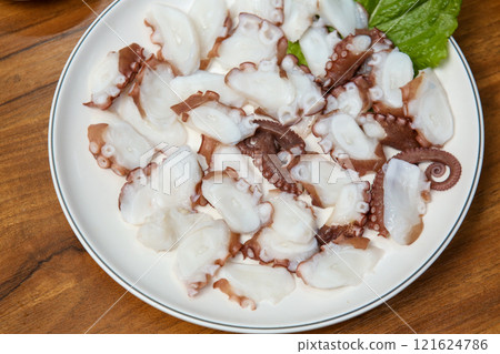 Korean food. boiled octopus sashimi 121624786