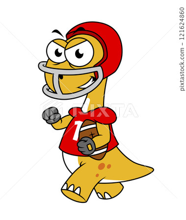 Illustration of a Brontosaurus playing football. Illustration of a Brontosaurus playing football. 121624860