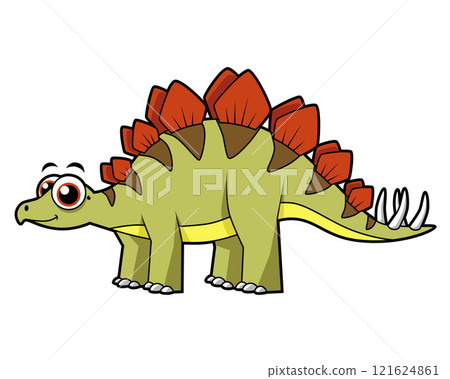 Cute illustration of a Stegosaurus dinosaur. Cute illustration of a Stegosaurus dinosaur. 121624861