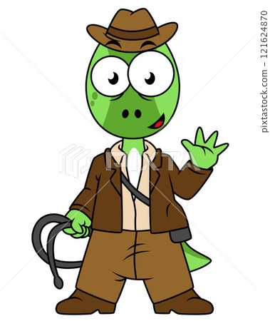Illustration of Parasaurolophus dressed as Indiana Jones. Illustration of Parasaurolophus dressed as Indiana Jones. 121624870