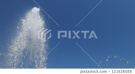 water jet over blue water jet over blue 121626088