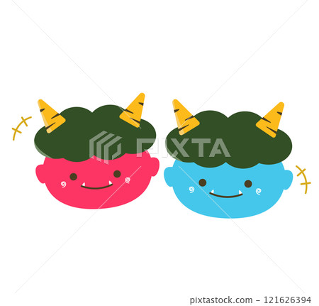 Red and blue demons. Vector illustration 121626394