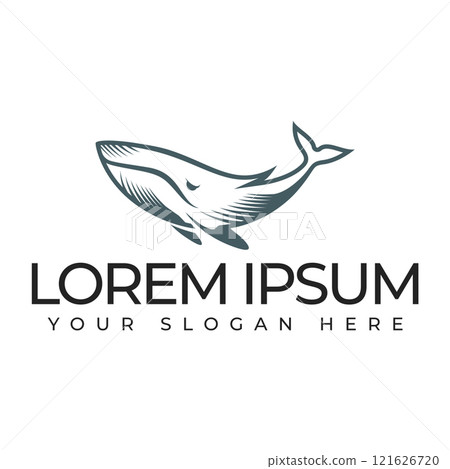 Logo image design illustration of a whale. 121626720