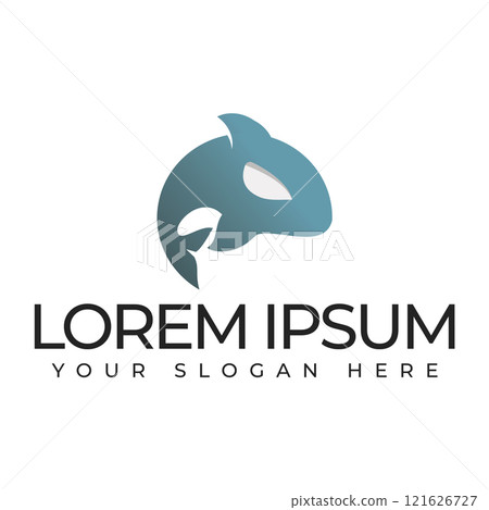 Logo image design illustration of a whale. 121626727