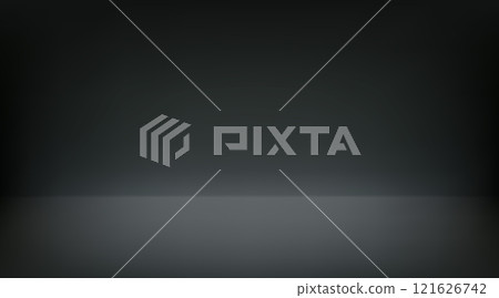 Black Aesthetic Minimalist Empty Photo Studio Room. Abstract Gradient Background 3d Blank Scene. Vector Illustration 121626742