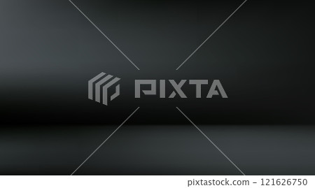 Black Aesthetic Minimalist Empty Photo Studio Room. Abstract Gradient Background 3d Blank Scene. Vector Illustration 121626750