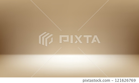 Beige Aesthetic Minimalist Empty Photo Studio Room. Abstract Gradient Background 3d Blank Scene. Vector Illustration 121626769