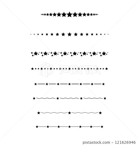 Star divider border frame horizontal line vector shape icon for decorative vintage doodle element for design in vector illustration Star divider border frame horizontal line vector shape icon for decorative vintage doodle element for design in vector illustration 121626946