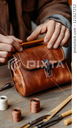 Second hand leather bag repair promoting sustainability and zero waste Second hand leather bag repair promoting sustainability and zero waste 121627252