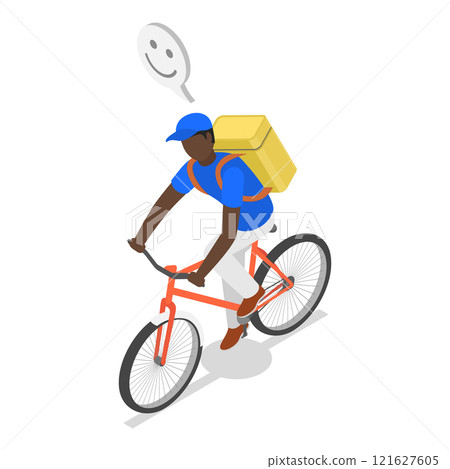 3D Isometric Flat Vector Illustration of Food And Goods Delivery, Delivery home and office. Item 2 121627605