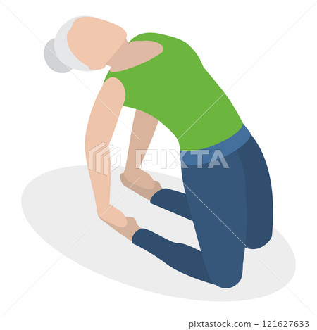 3D Isometric Flat Vector Illustration of Chakra Systems , Collection of Yoga Poses for Women. Item 15 121627633