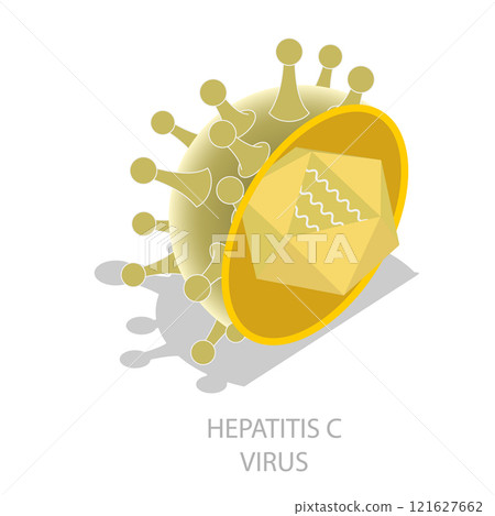 3D Isometric Flat Vector Illustration of Hepatitis Viruses, Liver Disease. Item 3 3D Isometric Flat Vector Illustration of Hepatitis Viruses, Liver Disease. Item 3 121627662