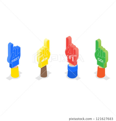 3D Isometric Flat Vector Set of Equipment For Sport Team Fans, Football Supporters Items. Item 9 3D Isometric Flat Vector Set of Equipment For Sport Team Fans, Football Supporters Items. Item 9 121627683