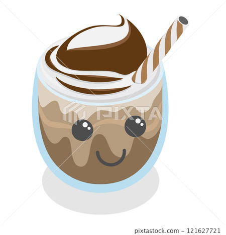 3D Isometric Flat Vector Set of Cute Kawaii Foods, Funny Characters. Item 2 3D Isometric Flat Vector Set of Cute Kawaii Foods, Funny Characters. Item 2 121627721