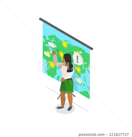 3D Isometric Flat Vector Illustration of Mass Media, TV Breaking News. Item 2 121627727