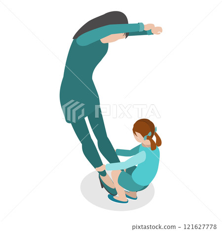 3D Isometric Flat Vector Set of English Alphabet with People, ABC Letters. Item 21 121627778