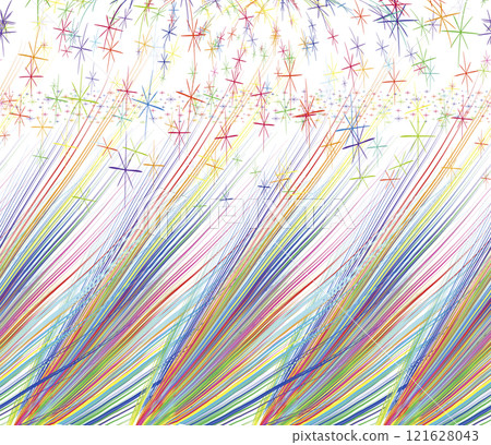 Abstract background with multicolored lines and stars. 121628043
