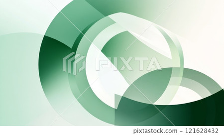Green overlapping circles creating abstract design 121628432