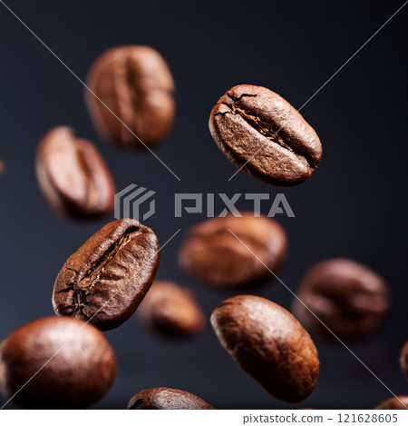 掉落的咖啡豆 AI 生成圖像 121628605