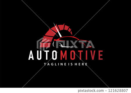 Simple sport car garage themed auto repair service automotive logo design for branding 121628807