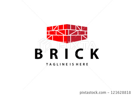 minimalist design concept simple logo brick structure building material illustration template symbol minimalist design concept simple logo brick structure building material illustration template symbol 121628818