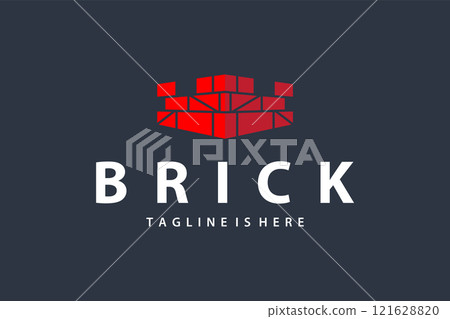 minimalist design concept simple logo brick structure building material illustration template symbol minimalist design concept simple logo brick structure building material illustration template symbol 121628820