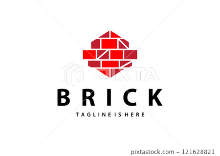 minimalist design concept simple logo brick structure building material illustration template symbol minimalist design concept simple logo brick structure building material illustration template symbol 121628821