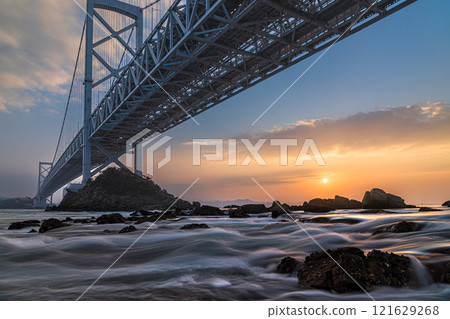 Bridge over the sea at sunrise Bridge over the sea at sunrise 121629268