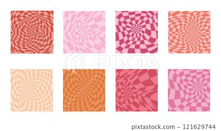 Psychedelic checkerboard poster Psychedelic checkerboard poster 121629744