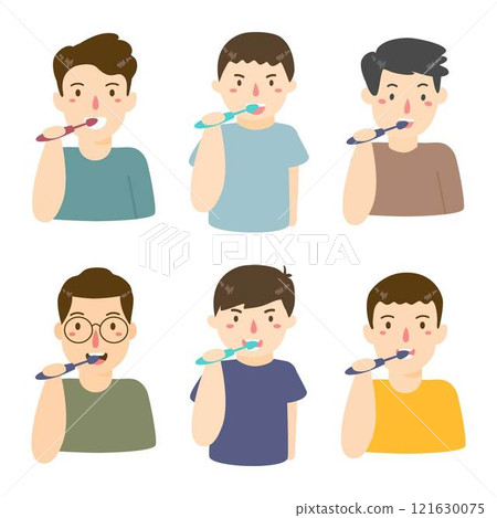 boy brushing his tooth 121630075