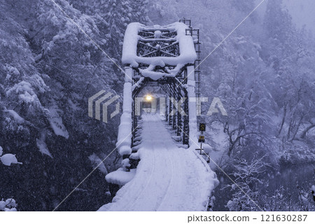 Snowy Fourth Tadami River Bridge 121630287