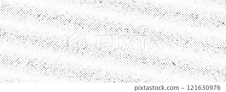Black rippled grit halftone texture. Grunge dotted noise stripe background. Vanishing sandy grain gradation wallpaper. Dot lined gradient pattern. Gritty pixel comic overlay backdrop. Vector 121630976