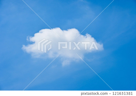 beautiful blue sky and white fluffy single cloud with sunrise in the morning, natural background beautiful blue sky and white fluffy single cloud with sunrise in the morning, natural background 121631381