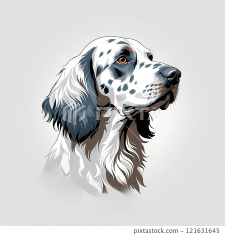 Cute illustration of an English setter 121631645