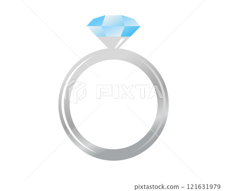 Engagement wedding diamond with white gold ring icon 121631979