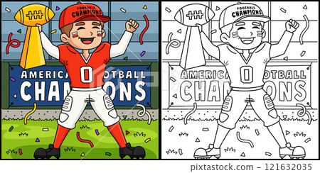 American Football Winning Super Bowl Illustration American Football Winning Super Bowl Illustration 121632035