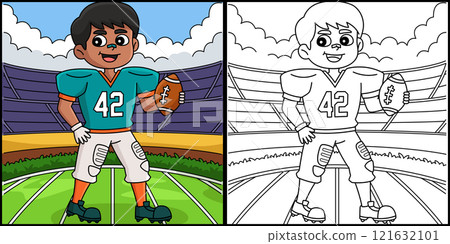 American Football Player Center Illustration American Football Player Center Illustration 121632101