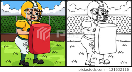 American Football Player Training Illustration American Football Player Training Illustration 121632116