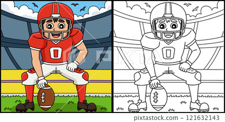 American Football Player Center Snaps Illustration American Football Player Center Snaps Illustration 121632143