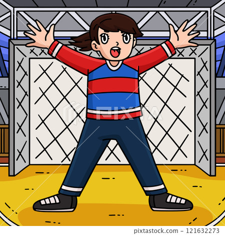 Female Handball Goalkeeper Protect Base Colored  121632273