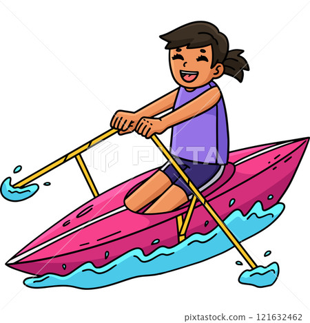 Rowing Oarswoman in the Drive Position Clipart 121632462