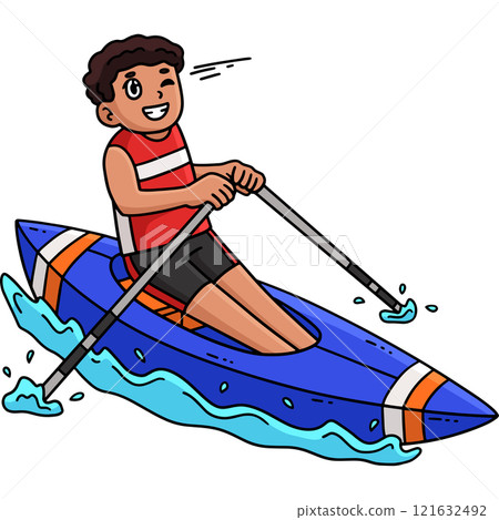Rowing Oarsman in the Finish Position Clipart 121632492