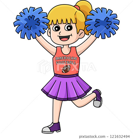 American Football Female Cheerleader Clipart 121632494