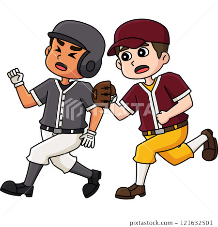 Baseball Player Tag Cartoon Colored Clipart Baseball Player Tag Cartoon Colored Clipart 121632501