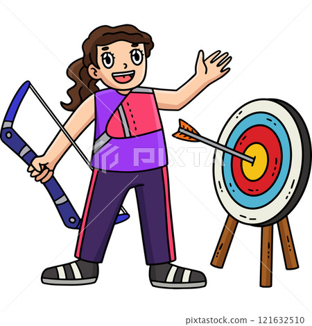 Archery Female Archer with Target Circle Clipart Archery Female Archer with Target Circle Clipart 121632510