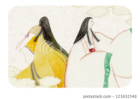 Tale of Genji, Murasaki Shikibu, 26 volumes, Everlasting Summer, watercolor illustration Tale of Genji, Murasaki Shikibu, 26 volumes, Everlasting Summer, watercolor illustration 121632548